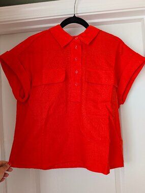 Calvin Klein Linen Button Front top